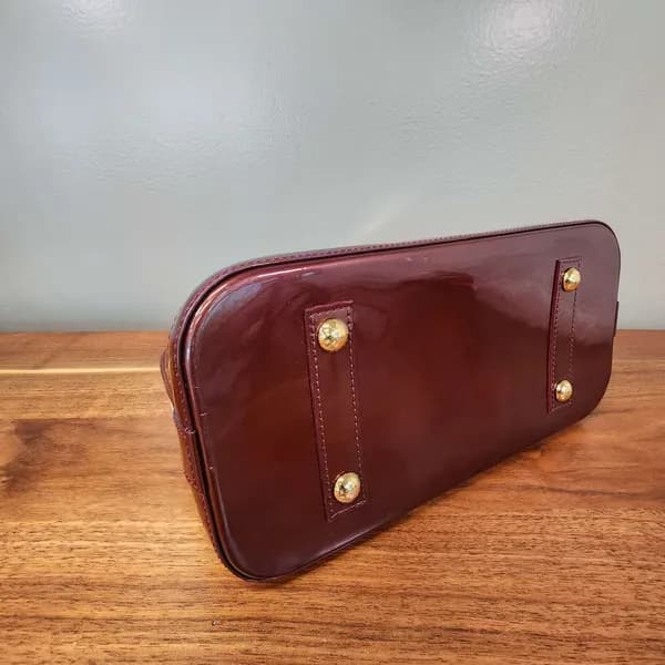 Louis Vuitton Vernis Alma Bag Burgundy Patent, view 8