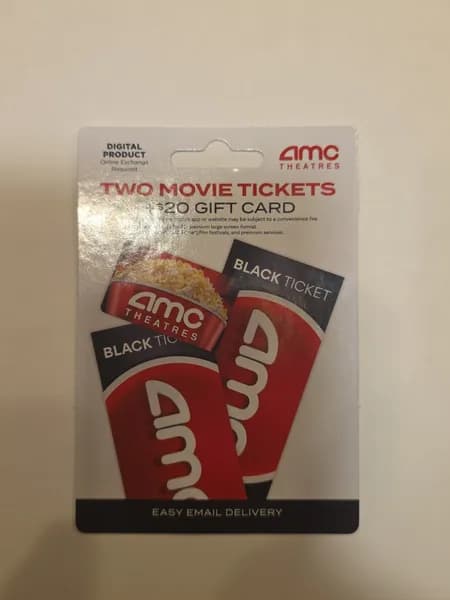 AMC Theatres $20 Gift Card – Two Movie Tickets, side view