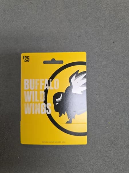 $25 Buffalo Wild Wings Gift Card, side view