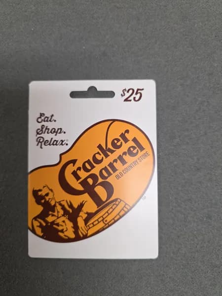 Cracker Barrel Old Country Store $25 Gift Card, side view