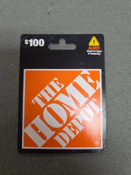 The Home Depot $100 Gift Card, side view