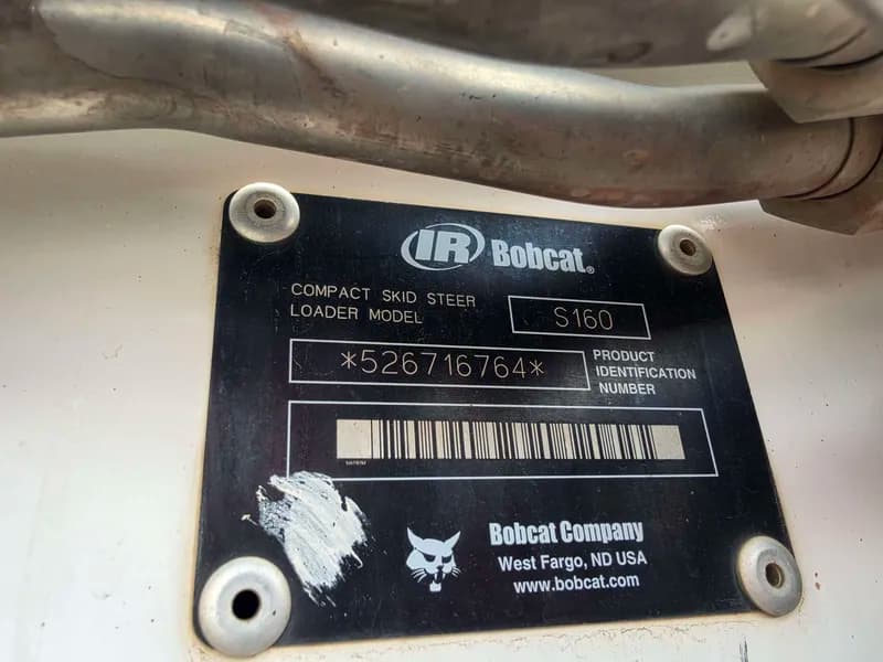 Bobcat S160 Compact Skid Steer Loader w/ Bucket, rear view