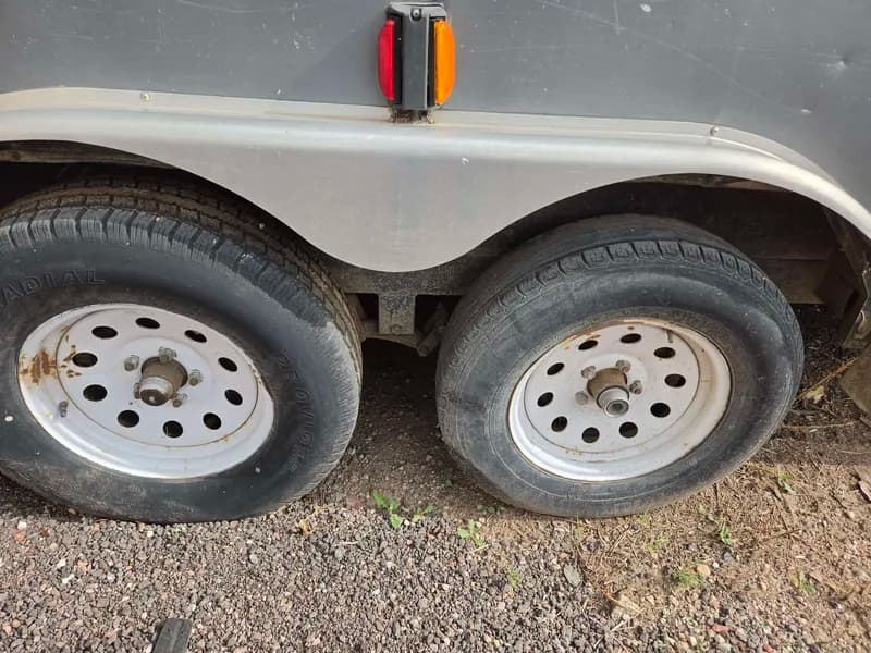 Enclosed Cargo Trailer w/ Dual Axles & Hitch, detail view