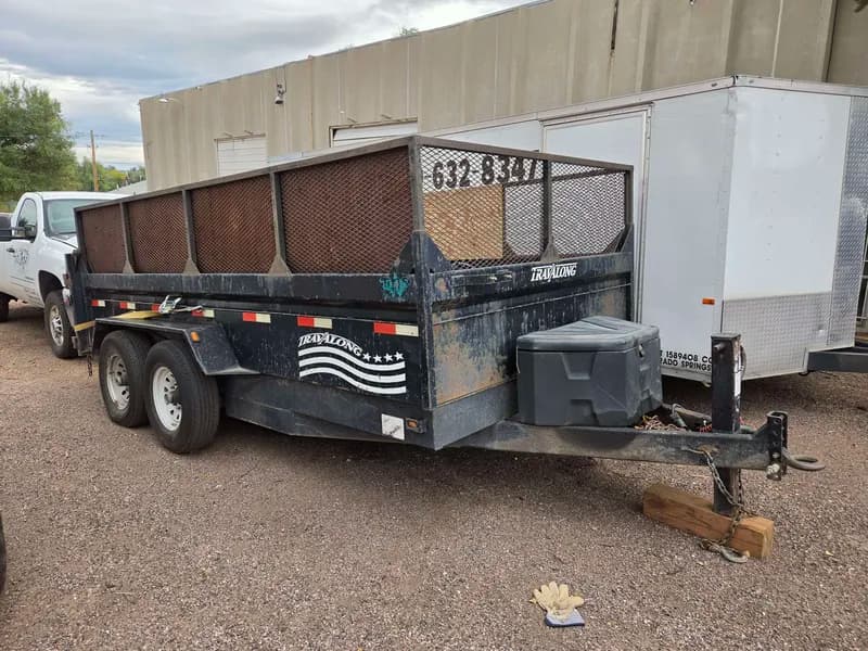 Travalong Tandem Dump Trailer w/ Mesh Sides, primary view