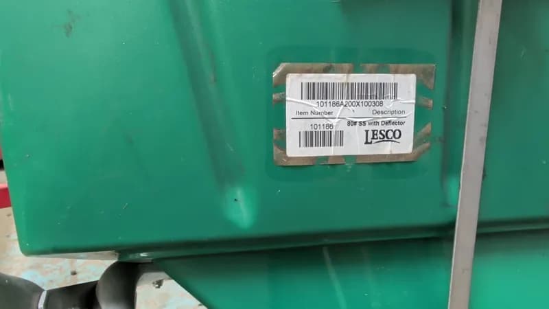 Lesco 80# SS with Deflector Spreader Cart, side view