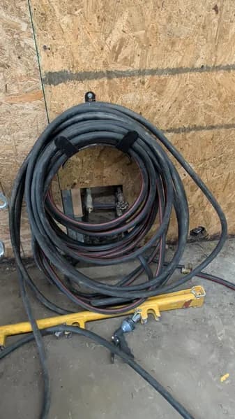 Heavy Duty Welding Cable with Connectors and Holder, side view