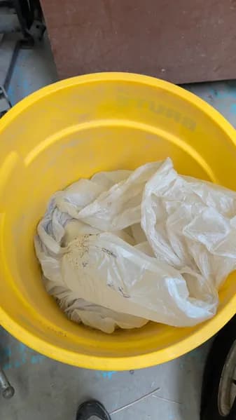 Spill Containment Kit Yellow Drum w/ Absorbent Materials, side view