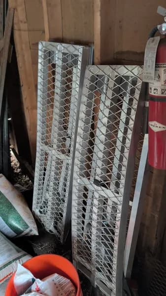 Aluminum Expanded Metal Ramps Pair, side view