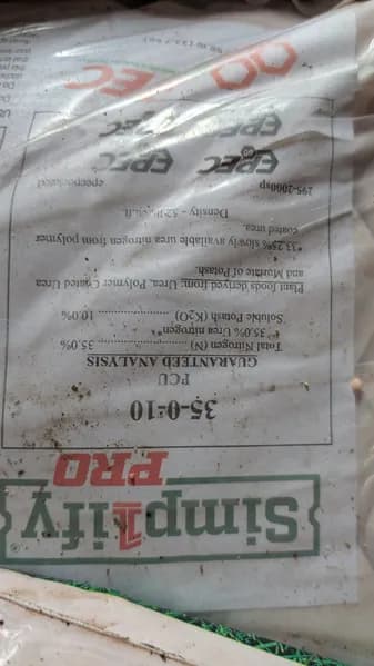 Simplify Pro 35-0-10 Fertilizer PCU Polymer Coated Urea, rear view