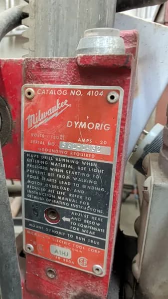 Milwaukee 4104 Portable Magnetic Drill Press 120V, side view
