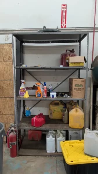5-Shelf Metal Storage Unit w/ Automotive Fluids, primary view