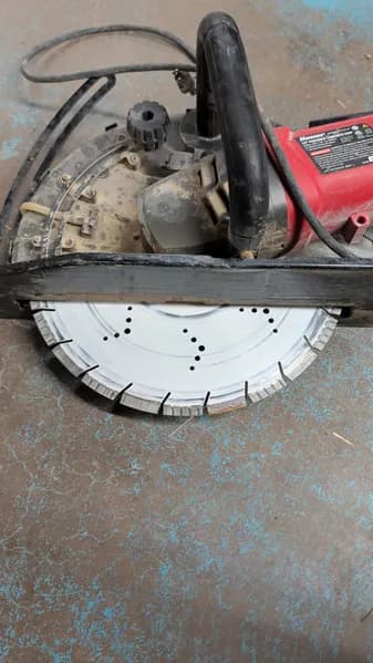 Bauer 14" Portable Concrete Saw Model 1173E-B, rear view