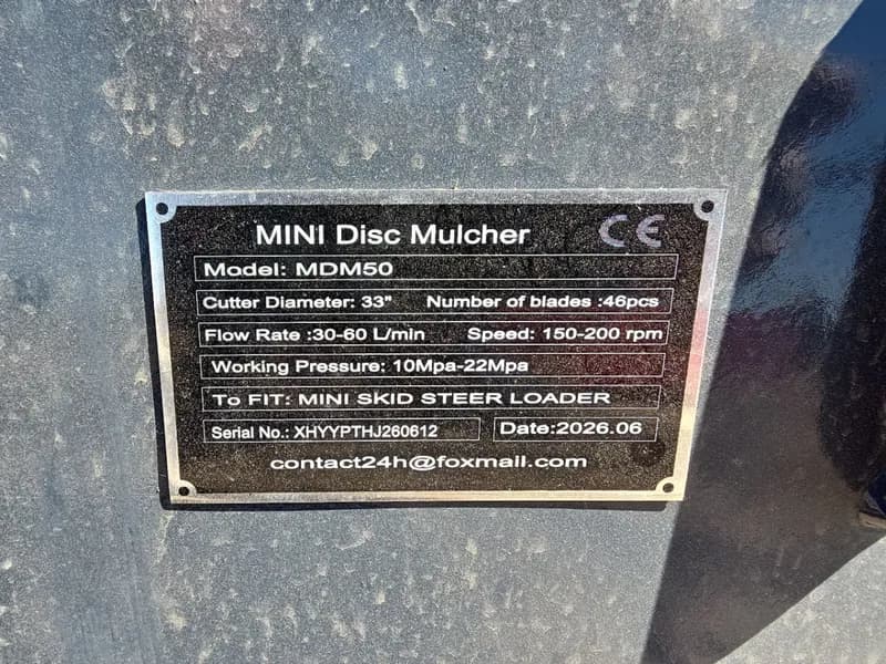 MINI Disc Mulcher MDM50 33 Inch Cutter Attachment, side view