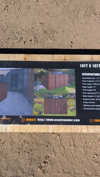 ATS Power ATS-MS1010 10ft x 10ft Galvanized Metal Shed, detail view