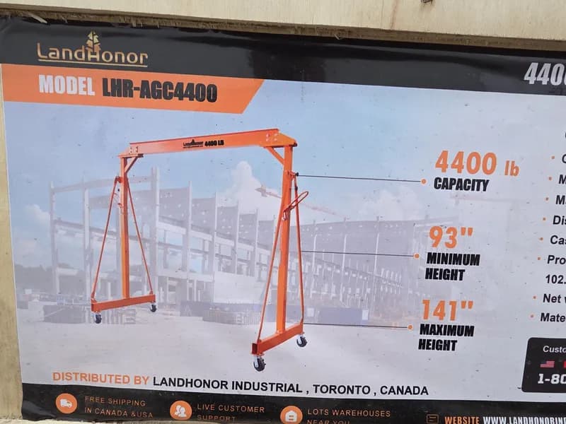 LandHonor 4400lb All-Steel Gantry Crane, primary view