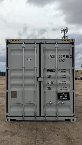 40' One-Trip Shipping Container - Secure Storage / Conex - Four Side Doors, side view