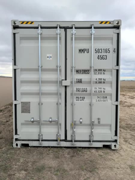 40' One-Trip Shipping Container - Secure Storage / Conex - Four Side Doors, side view