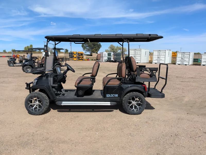 New 6 Person Luxury Electric  Golf Cart SDLGC100 (Assembled) (Black)*Small hole in roof*, primary view