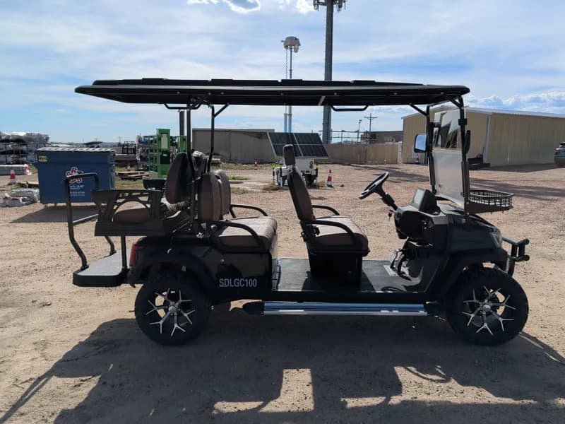 New 6 Person Luxury Electric  Golf Cart SDLGC100 (Assembled) (Black)*Small hole in roof*, interior view