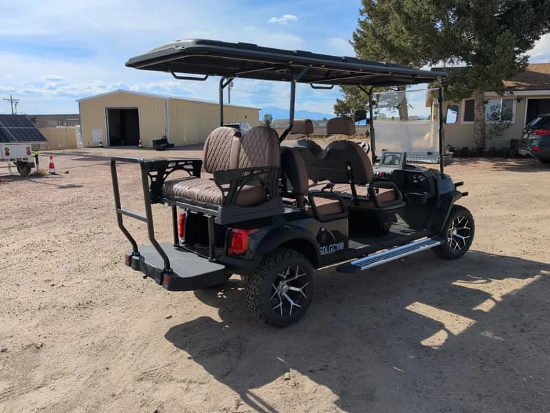 New 6 Person Luxury Electric  Golf Cart SDLGC100 (Assembled) (Black)*Small hole in roof*, close-up view