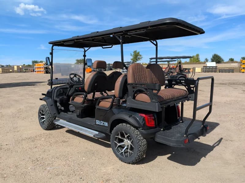 New 6 Person Luxury Electric  Golf Cart SDLGC100 (Assembled) (Black)*Small hole in roof*, view 8