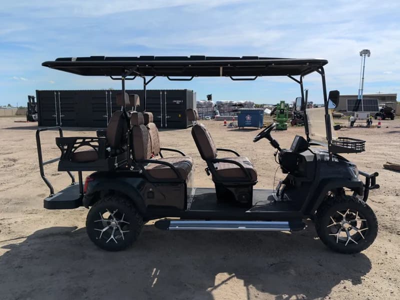 New 6 Person Luxury Electric Golf Cart SDLGC100 (Assembled)(Black), interior view