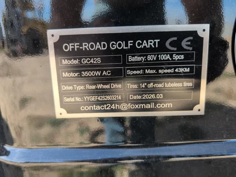 Unused Captok Electric Off-Road Golf Cart 6-Person GC42S 60V Assembled (Black) *Needs Work*, view 9