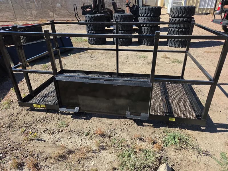 JMR 4x8 Work Basket with Built-In Pockets, Skid Steer Mount, Made in USA, detail view