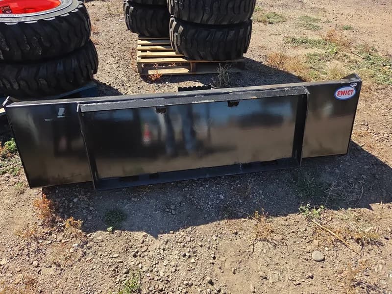 New SWICT Universal Skid Steer Quick-Attach Bucket Attachment 72", side view
