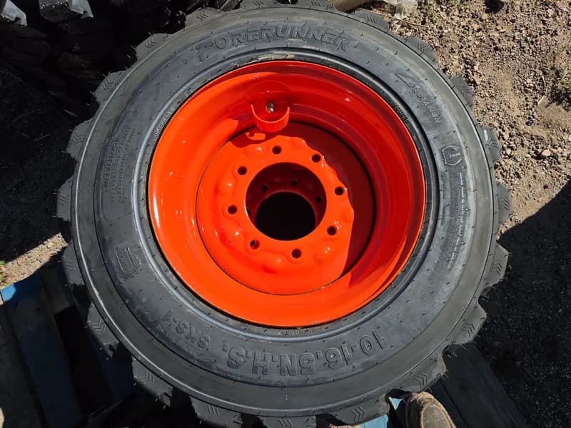 Set of 4 New Forerunner SKS-1 10-16.5 Tires & Wheels for Bobcat or Kubota, side view