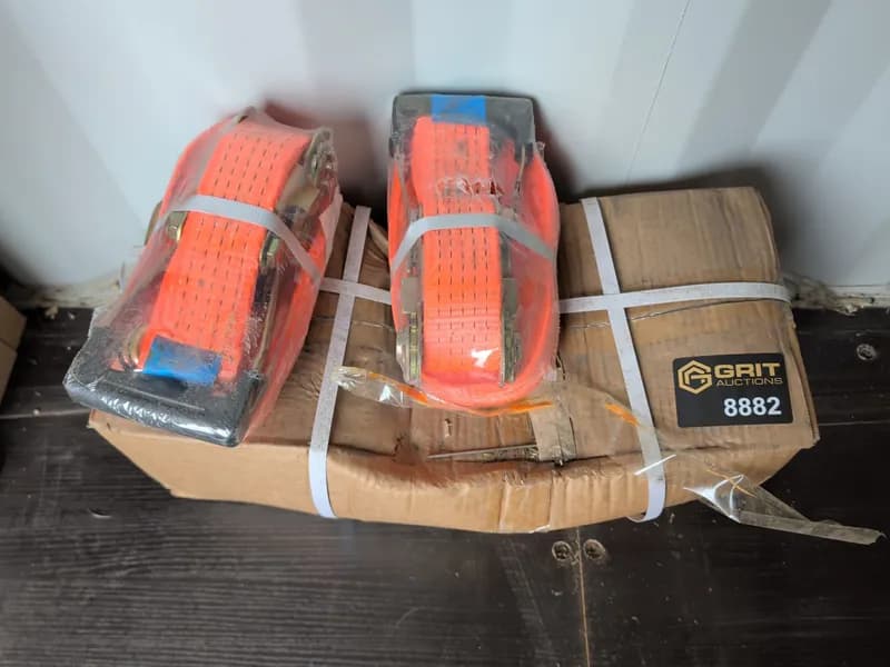 10 - 3.8m Orange Polyester Ratchet Tie-Down Strap 11,240 lbf Break Force, primary view