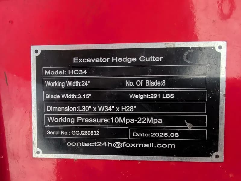 Hydraulic Excavator Hedge Cutter Attachment FT-HC34, interior view