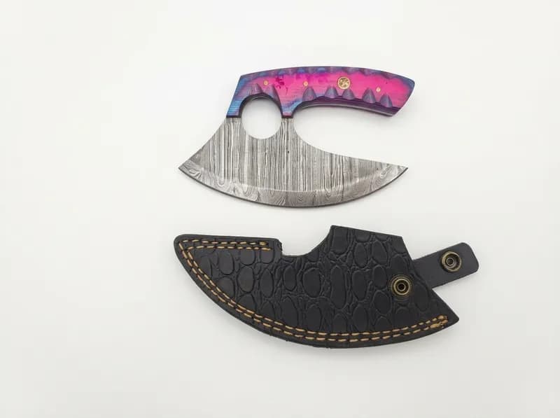 Karambit Knife w/ Colorful Handle & Sheath, primary view