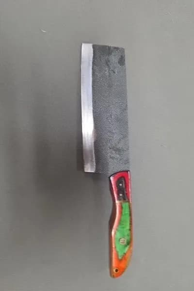 Vegetable Chopper Knife w/ Textured Blade, side view