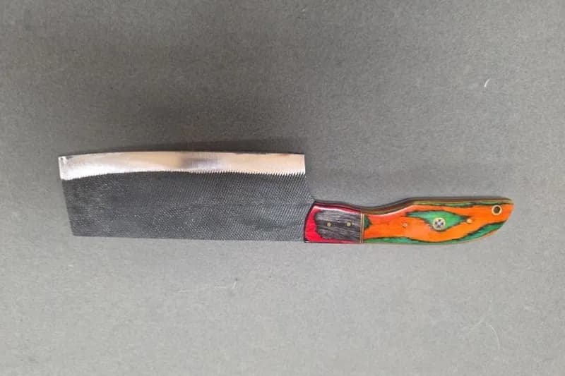 Vegetable Chopper Knife w/ Textured Blade, rear view