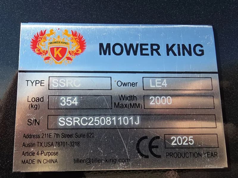 Mower King SSRC72 72 in. Skid Steer Brush Cutter Attachment, side view